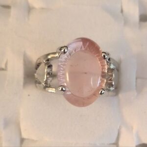 Kohl's Pink Oval Stone Silver Ring